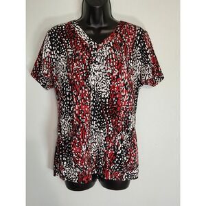 Mavrella by White Cross Abstrate Print Scrub Top Medical Uniform Size Small